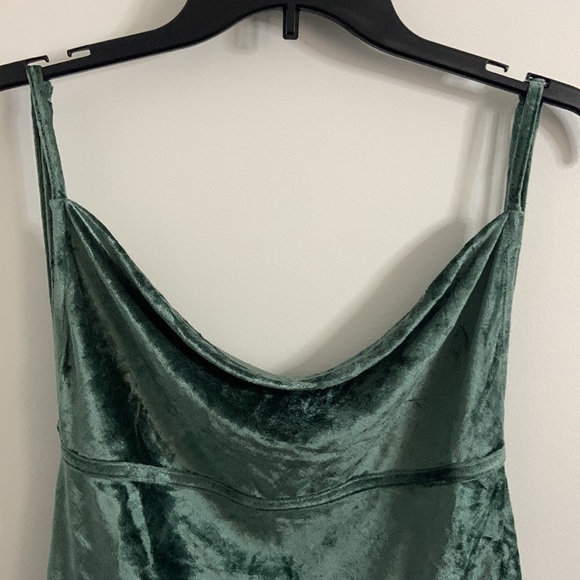 FREE PEOPLE All Night Velvet Tunic Strappy Tank Top Green - Picture 9 of 12